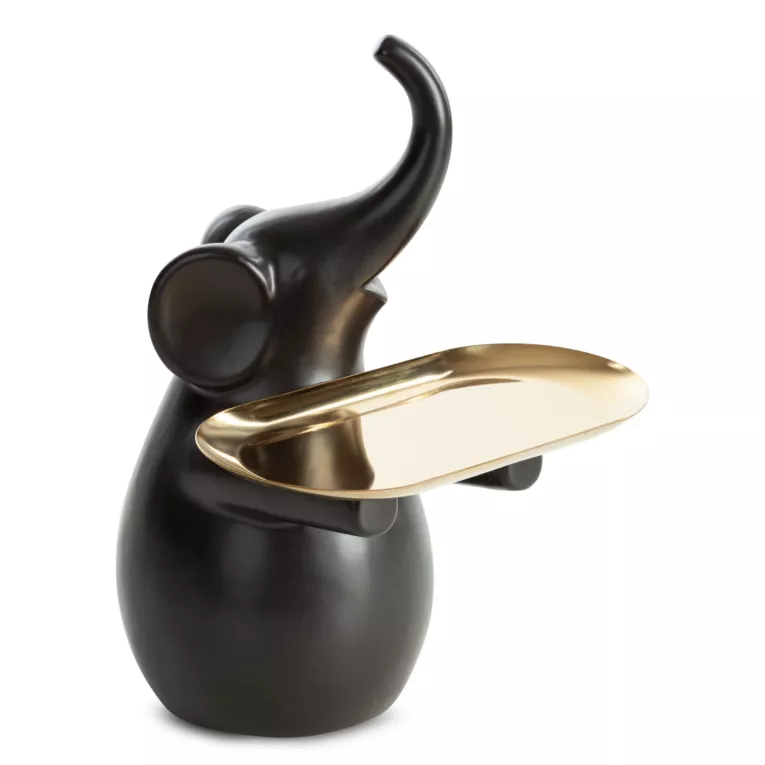 Dekoracyjna figurka w kształcie słonia trzymającego paterkę Eurofirany