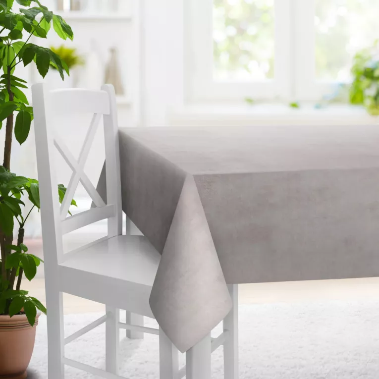 Obrus na wymiar ENYA stalowy z miękkiej półmatowej tkaniny welwetowej