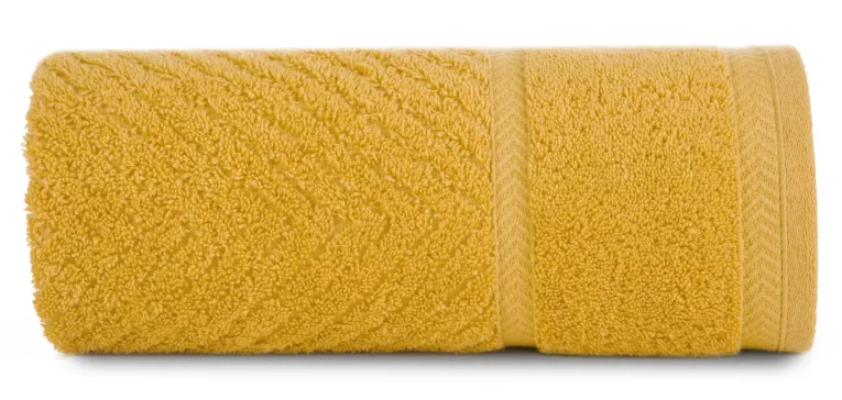 Ręcznik do rąk 30x50 cm bawełniany kolor musztardowy ze wzorem zygzaka 500 g/m2 KALIA Reina Line Eurofirany