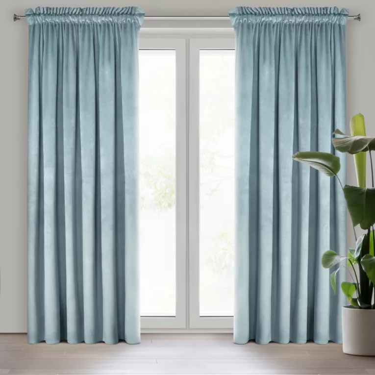 Zasłona morska z tkaniny welwetowej 140x270 cm taśma ROSA Design 91 Eurofirany