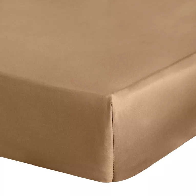 Prześcieradło gładkie z gumką 220x200 cm z satyny bawełnianej kolor ceglasty 125 g/m2 NOVA 3 Eurofirany