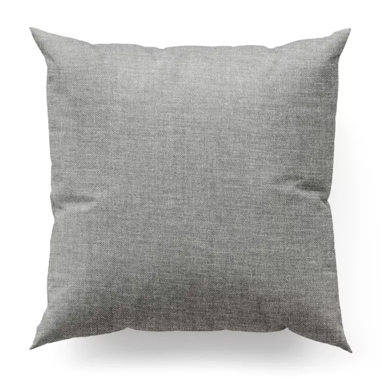 Poszewka szyta srebrna z miękkiej tkaniny z naturalnym splotem