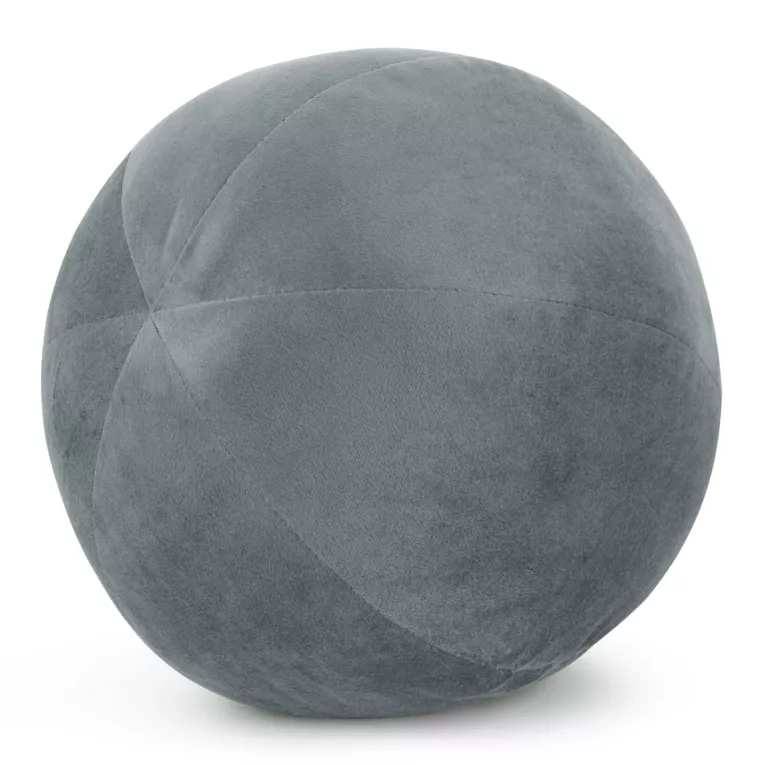 Poduszka dekoracyjna w formie kuli średnica 24 cm welwetowa srebrna GAJA Eurofirany