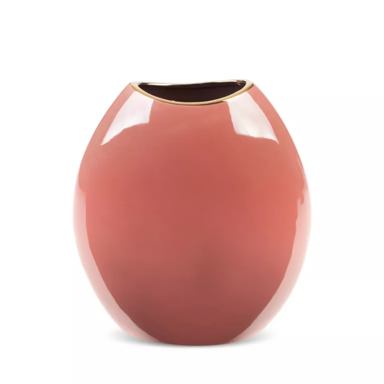 Wazon ceramiczny ciemnoróżowy Sibel gładki i nowoczesny design Eurofirany