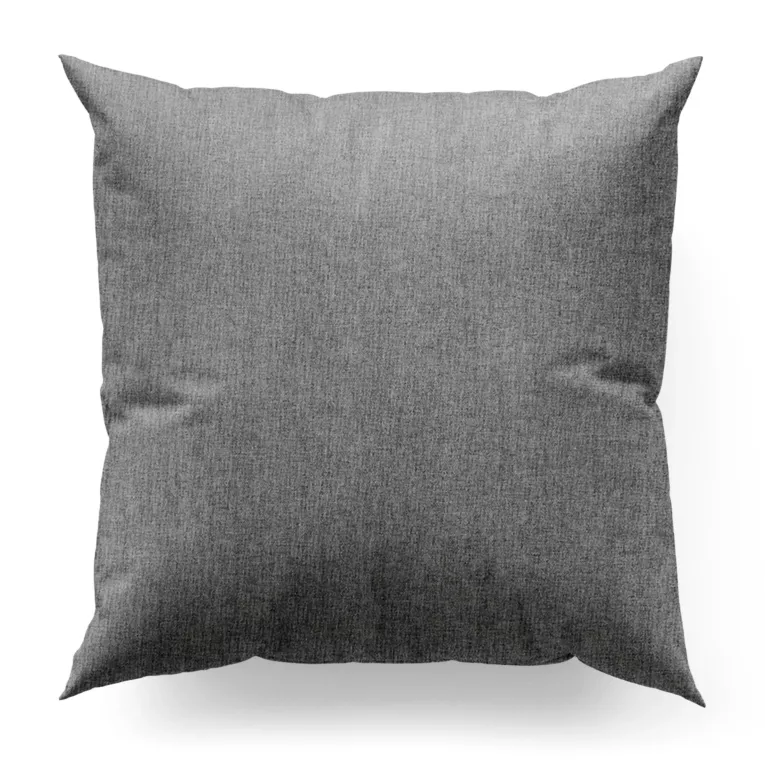 Poszewka szyta stalowa z miękkiej matowej tkaniny szenilowej o naturalnym splocie