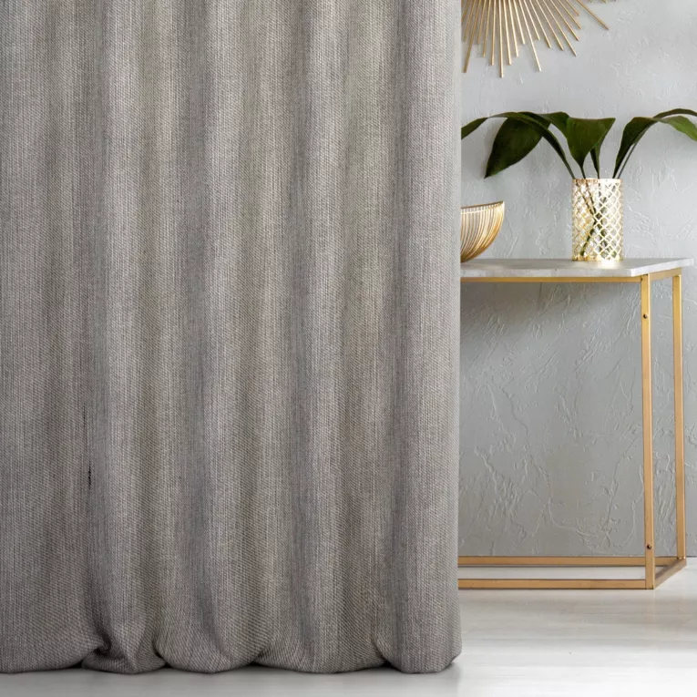 Zasłona szyta na taśmie fala stalowa o naturalnym splocie w melanżowych odcieniach