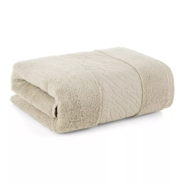 Ręcznik do rąk 30x50 cm bawełniany kolor beżowy zdobiony metaliczna nicią 500 g/m2 ROYAL Eurofirany