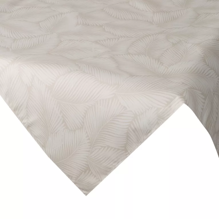 Bieżnik na stół beżowo, biały 85x85cm wodoodporny GARDEN na taras oraz balkon z motywem palmowych liści