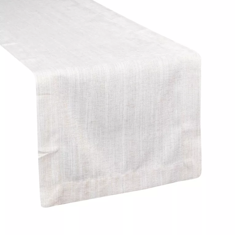 Bieżnik biały ZOJA przetykany złotą nicią Eurofirany