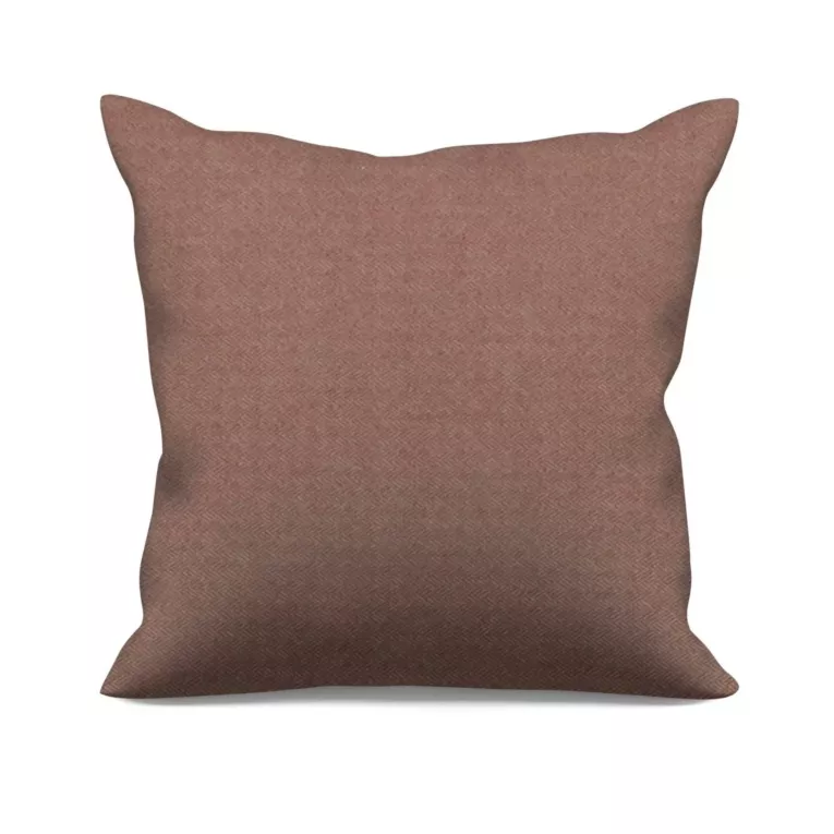 Poszewka szyta brązowa z miękkiej, matowej tkaniny w drobny geometryczny wzór