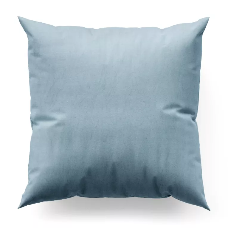 Poszewka szyta błękitna z miękkiej półmatowej tkaniny welwetowej