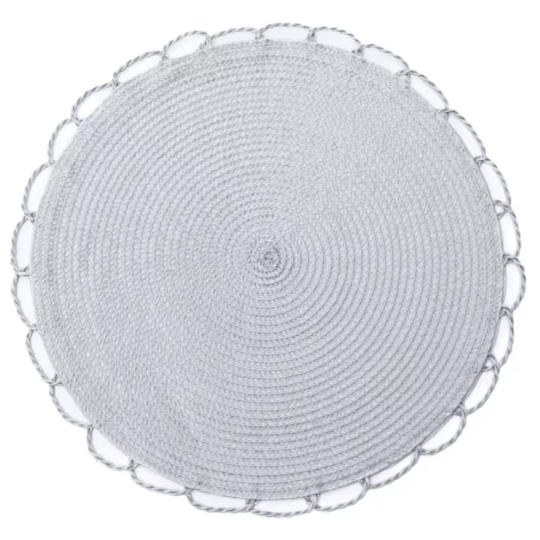 Podkładka okrągła na stół popielata średnica 38 cm TINA pleciona