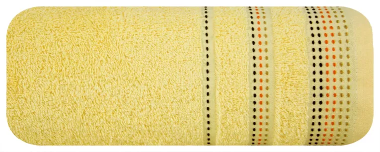 Ręcznik kąpielowy 70x140 cm bawełniany kolor żółty z ozdobnym stębnowaniem 500 g/m2 POLA Eurofirany