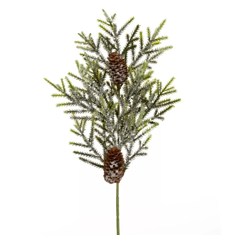 Zielona gałązka dekoracyjna z szyszkami na choinkę stroik 30 cm Eurofirany