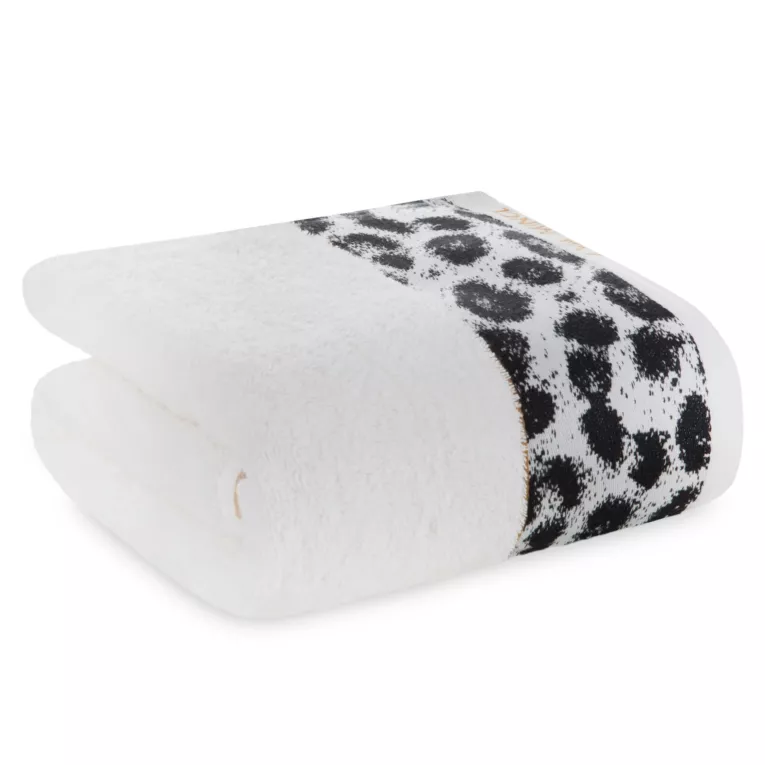 Ręcznik kąpielowy 70x140 cm bawełniany kolor kremowy,czarny z designerską bordiurą 500 g/m2 EVA 22 Eva Minge Eurofirany