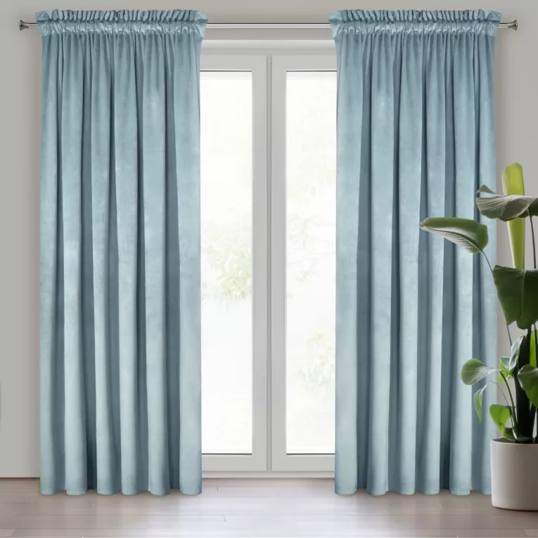 Zasłona morska z matowego welwetu 140x270 cm taśma MELANIE Eurofirany