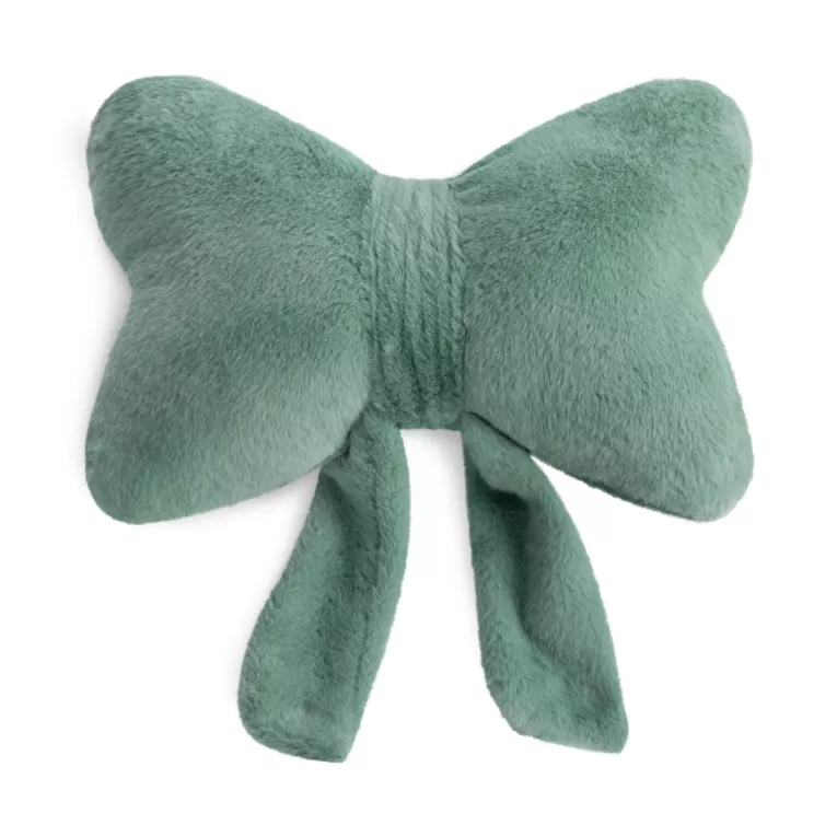 Poduszka w kształcie kokardy 37x30 cm z futerkowej tkaniny szałwiowa WIOSNA 135 Eurofirany