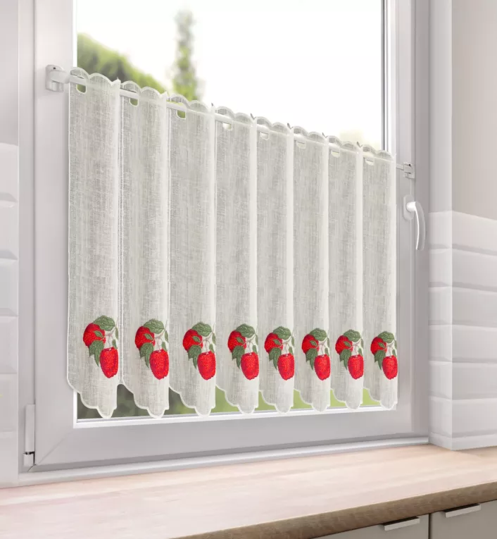 Tkanina firanowa zazdrostka zdobiona haftem Eurofirany