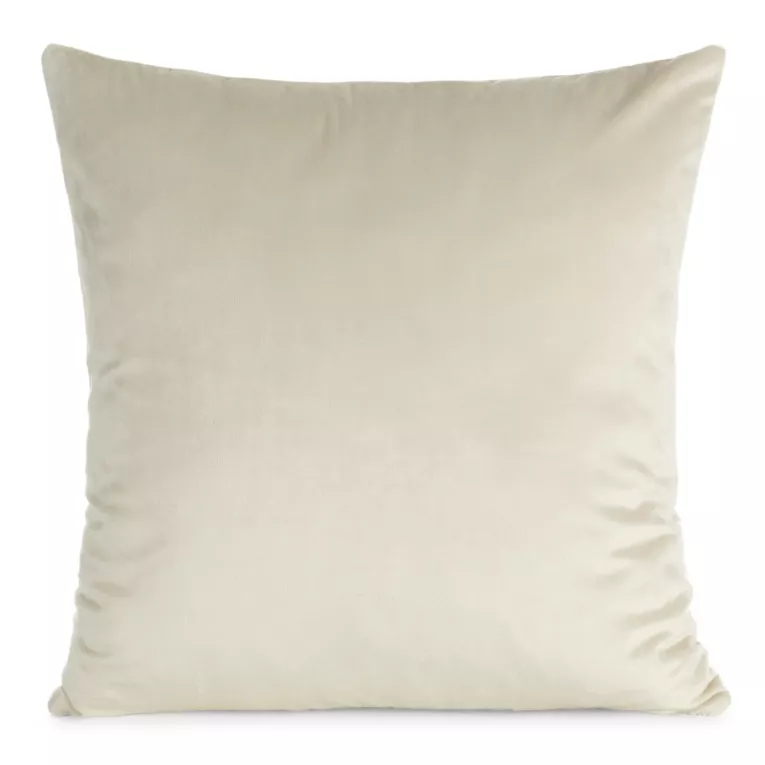 Poszewka na poduszkę 45x45 cm welwetowa o delikatnym połysku gładka jasnobeżowa GAJA 1 Eurofirany