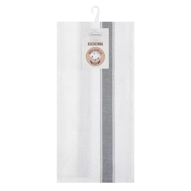 Komplet ściereczek kuchennych 2szt 50x70 cm bawełniany kolor srebrny w pasy 200 g/m2 SOFIA Eurofirany