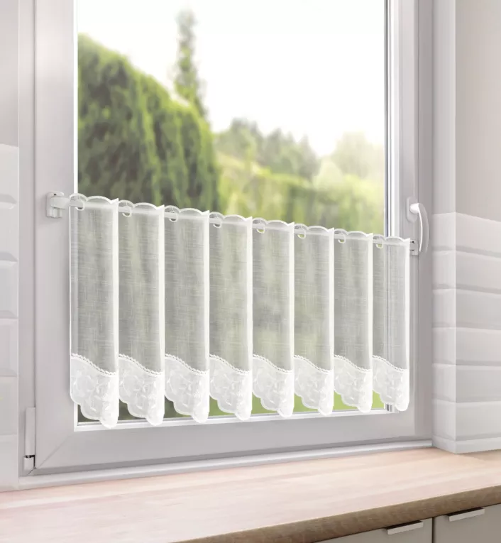 Tkanina firanowa zazdrostka zdobiona haftem Eurofirany