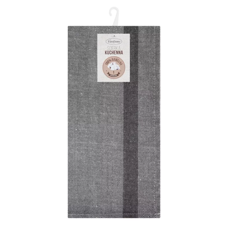 Ściereczka kuchenna 50x70 cm bawełniana kolor stalowy zdobiona pasami 200 g/m2 OLIVIA Eurofirany