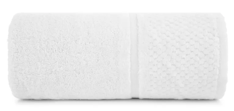 Ręcznik kąpielowy 50x90 cm bawełniany kolor biały z efektowną bordiurą 550 g/m2 IBIZA Eurofirany