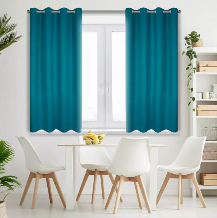 Zasłona morska zaciemniająca gładka półmatowa 140x175 cm przelotka LOGAN Eurofirany