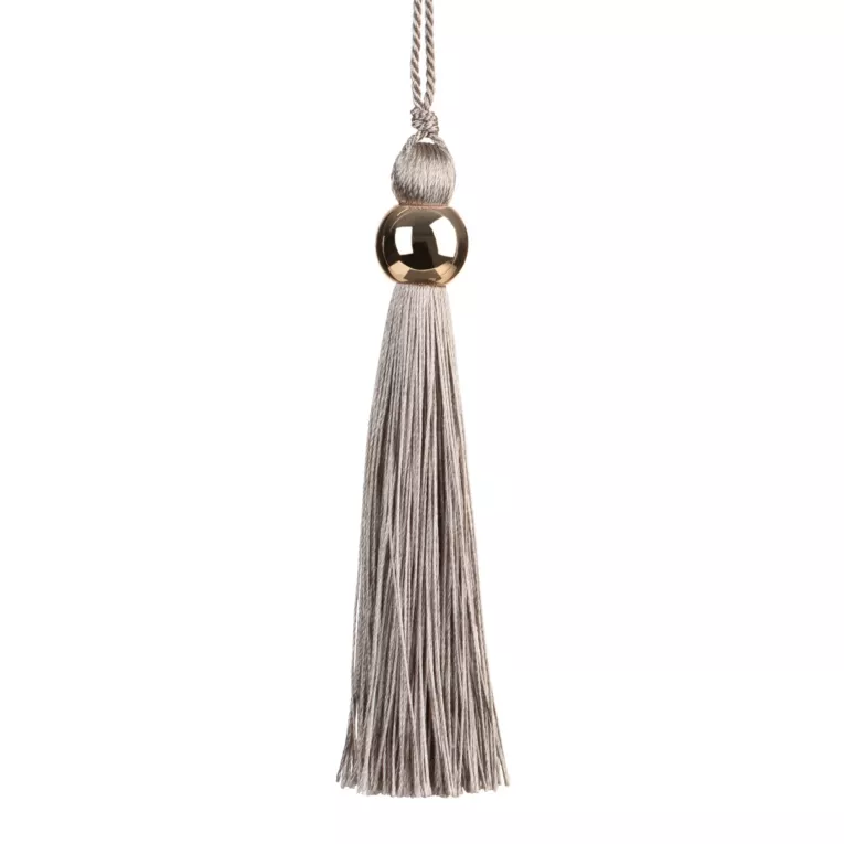 Upinacz do zasłon i firan beżowy KSENIA z dekoracyjnym koralikiem 22 cm Eurofirany