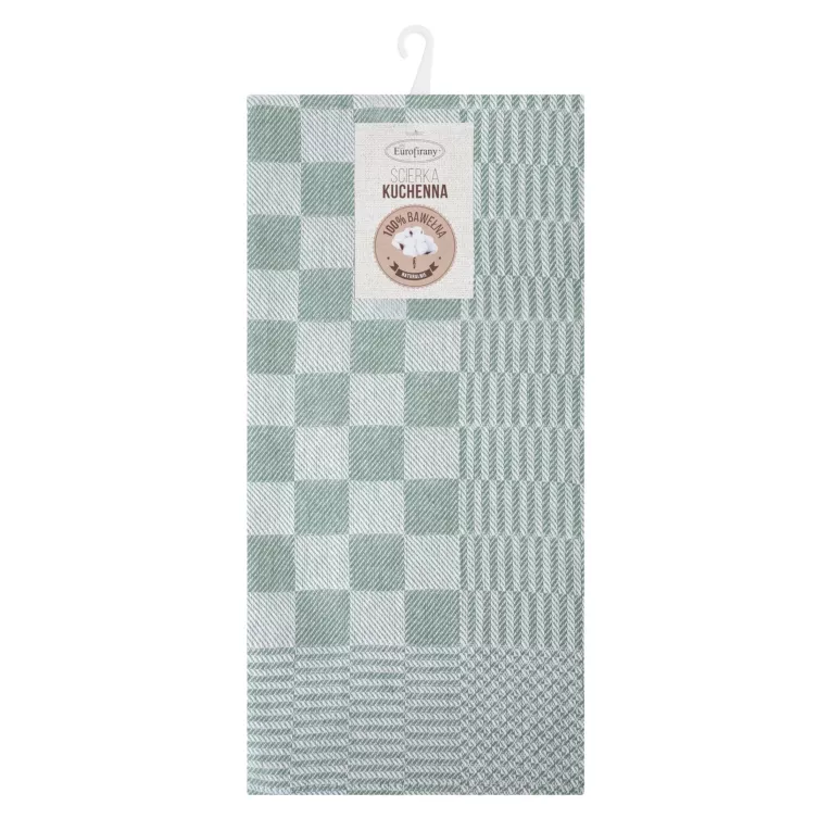 Komplet ściereczek kuchennych 2szt 50x70 cm bawełniany kolor zielony zdobionych motywem szachownicy 200 g/m2 MAURO Eurofirany