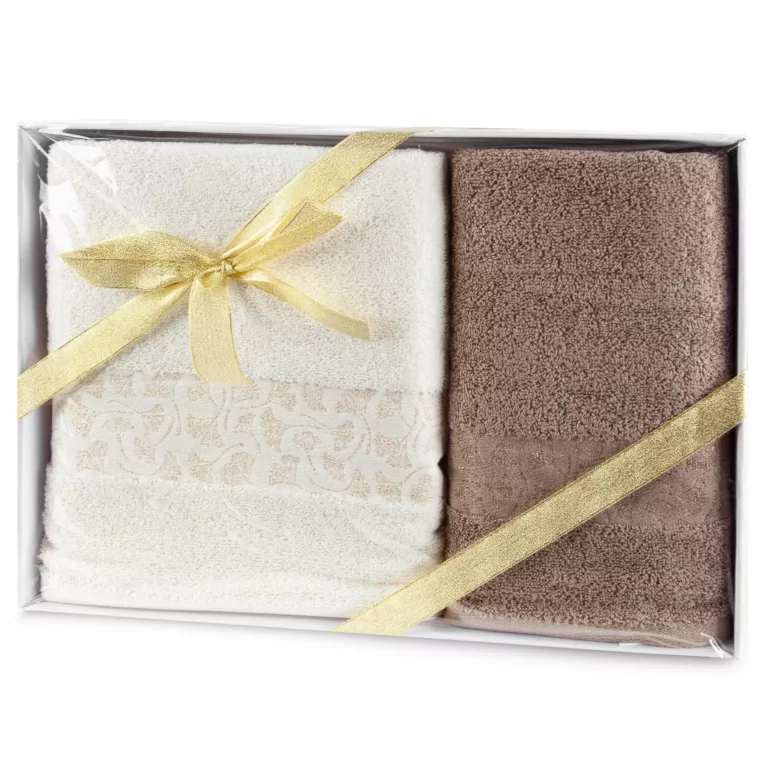 Zestaw ręczników bawełnianych 2 szt kolor kremowy, beżowy 450 g/m2 BLINK Eurofirany