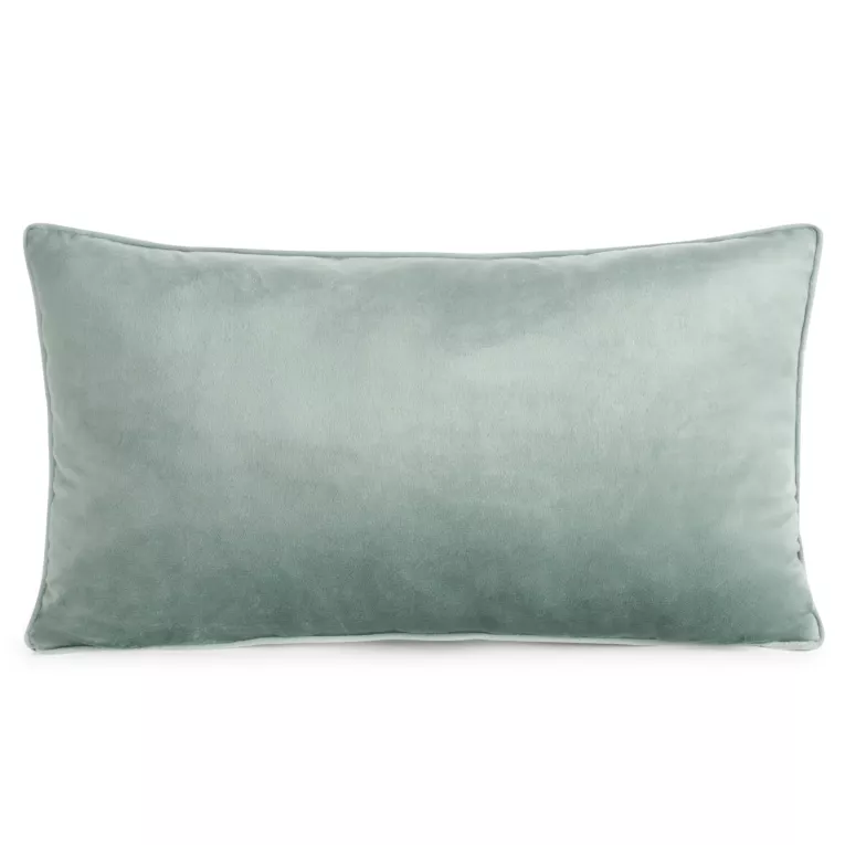 Poduszka 30 x 50 cm welwetowa ciemnomiętowa z kontrastującą lamówką GAJA 3 Eurofirany