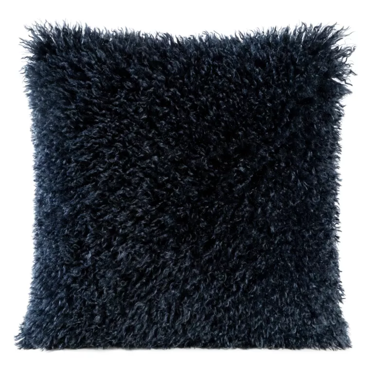 Poszewka na poduszkę 45x45 cm o strukturze miękkiego futra granatowa SANA Eurofirany