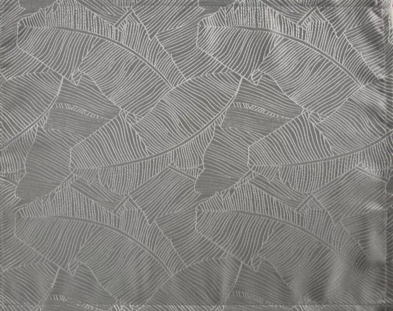 Serwetka srebrno, biała 30x40 cm ISLA z żakardowym wzorem liści bananowca