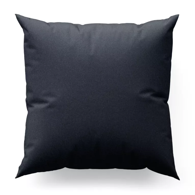 Poszewka szyta granatowa z tkaniny o naturalnym splocie w stylu eko