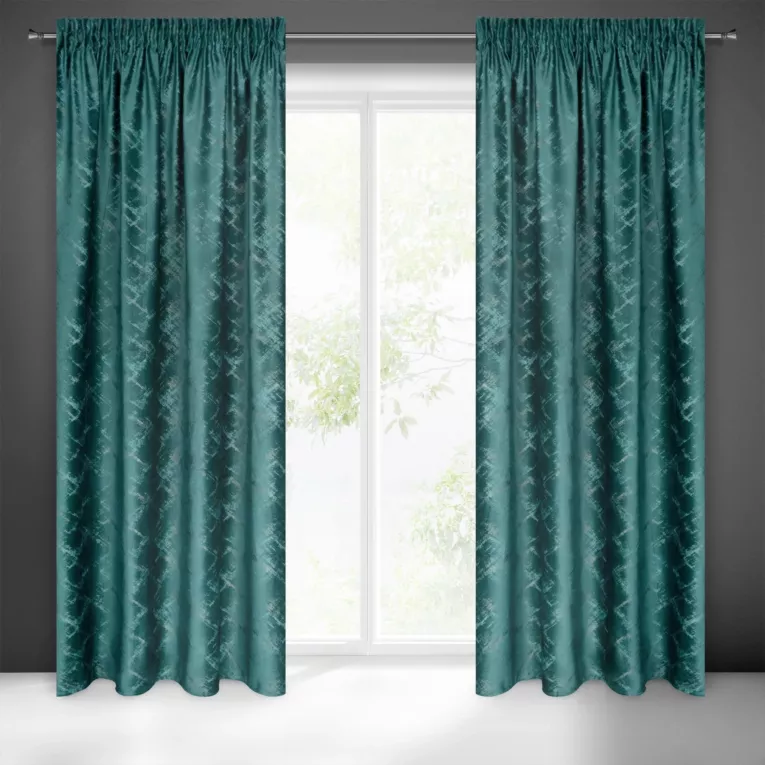 Zasłona turkusowo, szampańska z przecierką z welwetowej tkaniny 140x270 taśma ADRIA Eurofirany