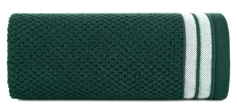 Ręcznik kąpielowy 50x90 cm bawełniany kolor ciemnozielony w pasy 500 g/m2 MADLEN Eurofirany