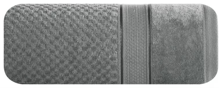 Ręcznik do rąk 50x90 cm bawełniany kolor stalowy z welwetową bordiurą 500 g/m2 JESSI Eurofirany