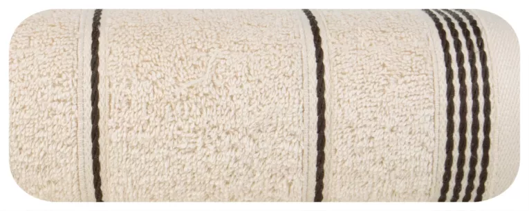 Ręcznik do rąk 30x50 cm bawełniany kolor beżowy ze stębnowaną bordiurą 500 g/m2 MIRA Eurofirany