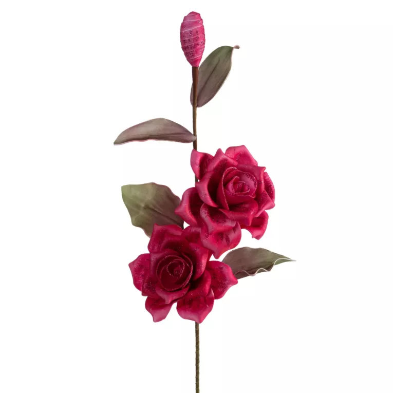 Kwiat sztuczny ciemnoróżowy z plastycznej pianki foamiran 90 cm Eurofirany