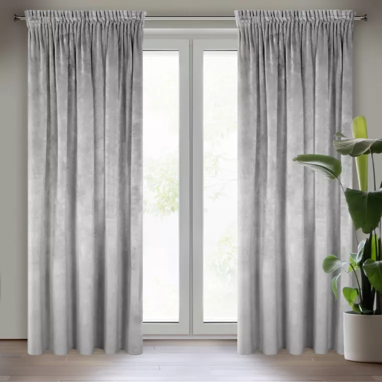 Zasłona stalowa z ekskluzywnego matowego welwetu 140x270 cm taśma RIA Diva Line Eurofirany