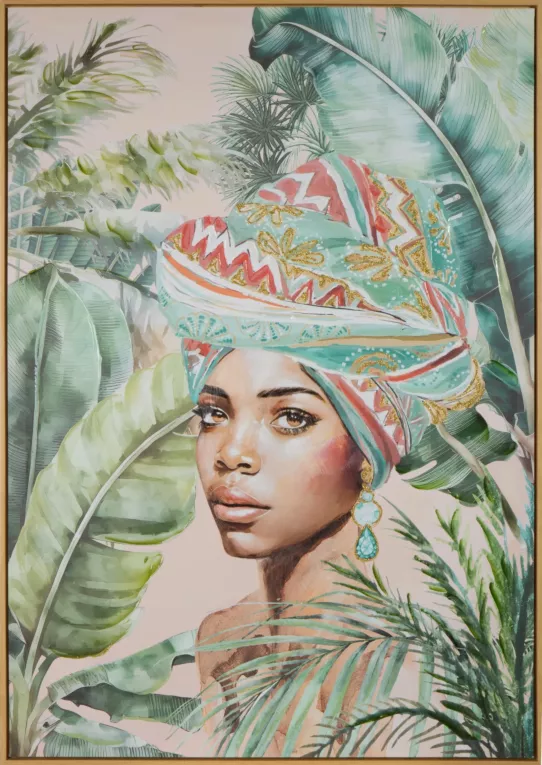 Obraz ręcznie malowany na płótnie w złotej ramce portret Eurofirany