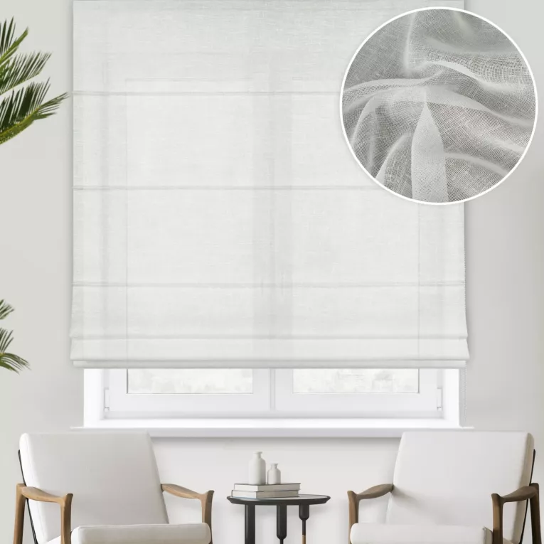 Roleta rzymska BLANKA naturalna z matowej etaminy o naturalnym splocie