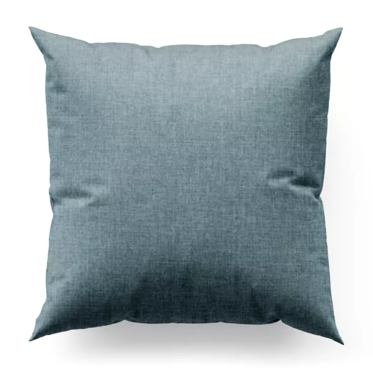 Poszewka szyta LOVELY jasnoturkusowa z widocznym ozdobnym splotem, o naturalnym charakterze