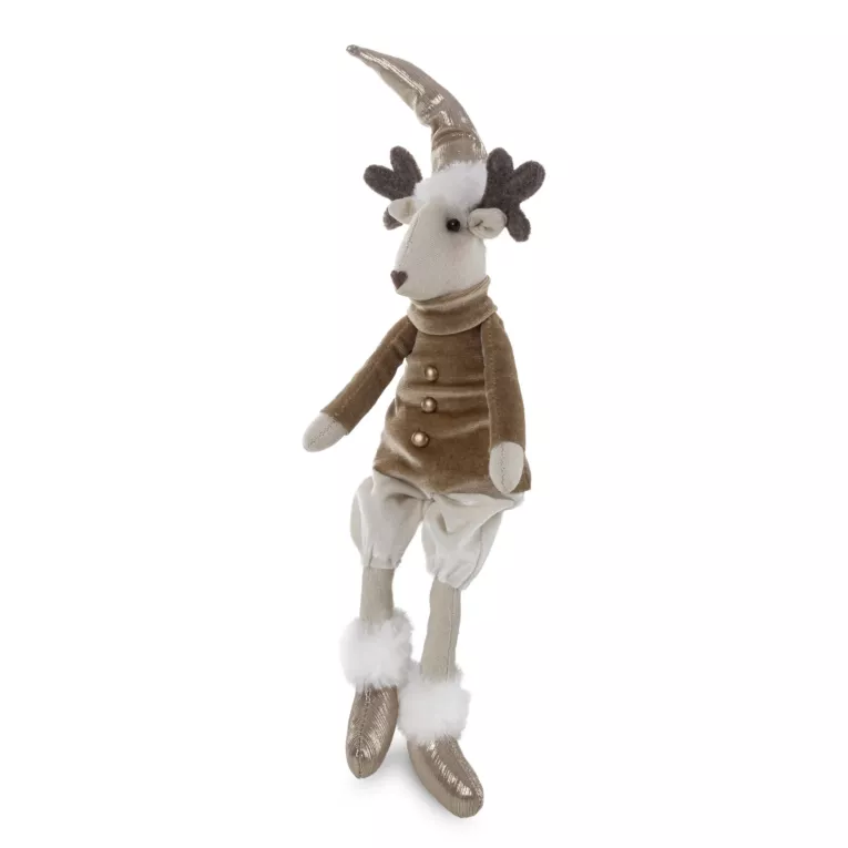 Figurka dekoracyjna świąteczna uroczy siedzący Jelonek Eurofirany