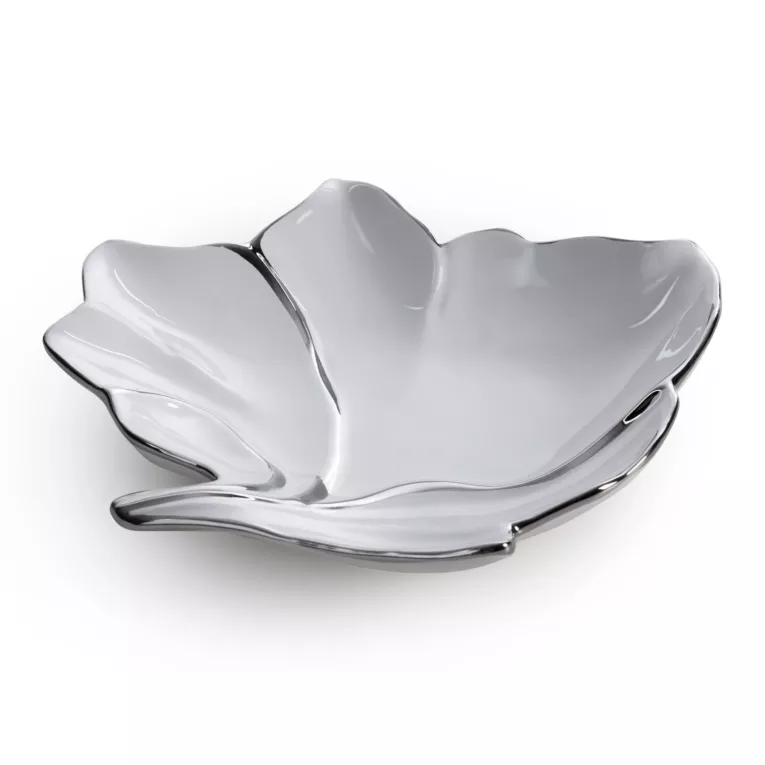 Patera dekoracyjna z glinki ceramicznej w kształcie liścia  NERIS 03 Eurofirany