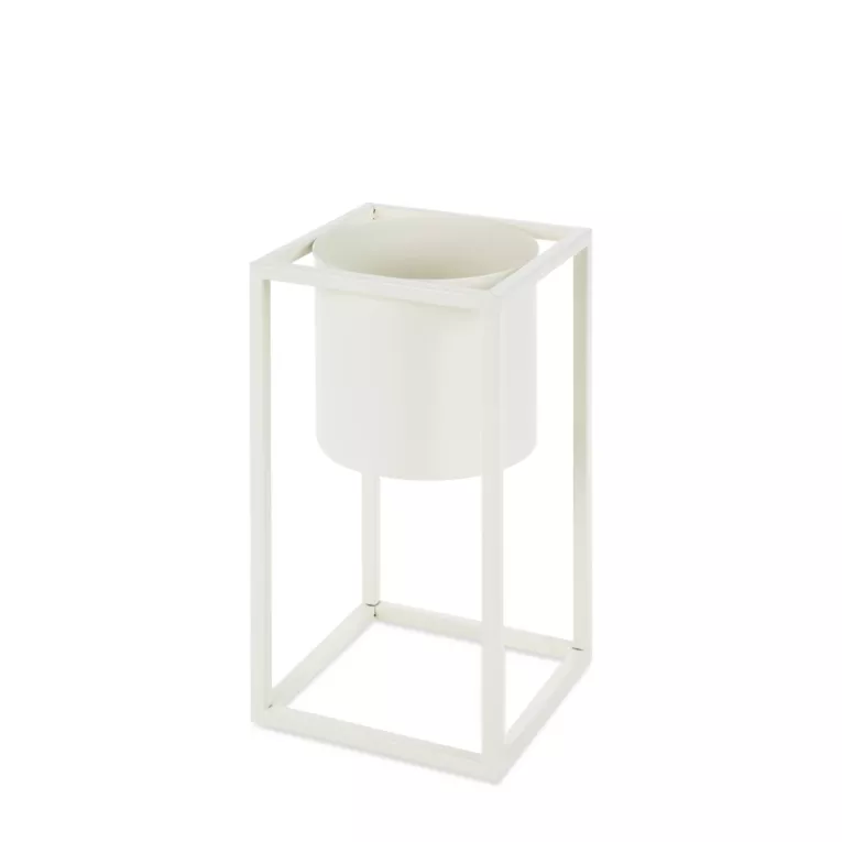 Metalowa osłonka na donicę na stojaku