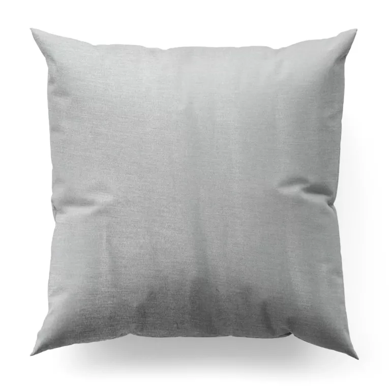 Poszewka na wymiar srebrna z tkaniny z mieszanką lnu i wiskozy, w stylu eko, z delikatnym połyskiem