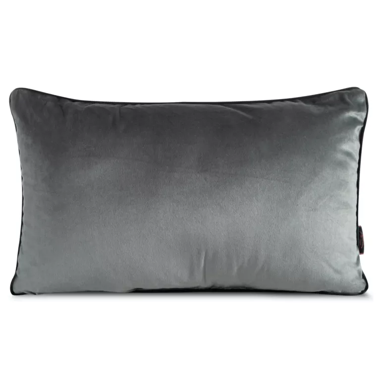 Poduszka 30 x 50 cm welwetowa stalowa z kontrastującą lamówką GAJA 3 Eurofirany