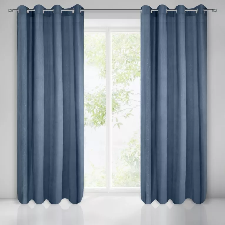 Zasłona granatowa z dodatkiem lśniącej nici z welwetu 140x270 cm przelotka CLARISA Diva Line Eurofirany
